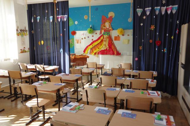 Sala pregătită pentru copii de clasa I