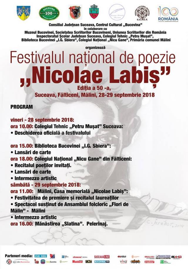 Festivalul naţional de poezie „Nicolae Labiş“, la Suceava, Fălticeni și Mălini