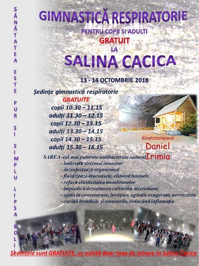 Ședințe de gimnastică respiratorie gratuite în Salina Cacica