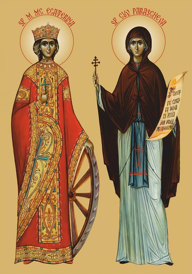 Icoana oficială Sfânta Parascheva şi Sfânta Ecaterina