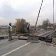Se lucrează intens la podul mare de peste râul Suceava, la Milişăuţi