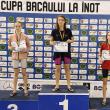 Podium sucevean la 100 metri bras, Daria Lucan - locul I, Delia Ostafi, locul II si Ingrin Sofronea, locul III