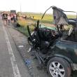 Autoturismul Opel în care se aflau cei doi tineri de 19 şi 18 ani  implicaţi în accidentul de la Ratoş