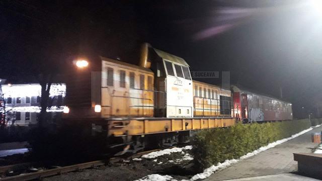 Trenul de Putna, duminică seara Sursa foto: Pagina de facebook Calea ferată Dornești-Putna