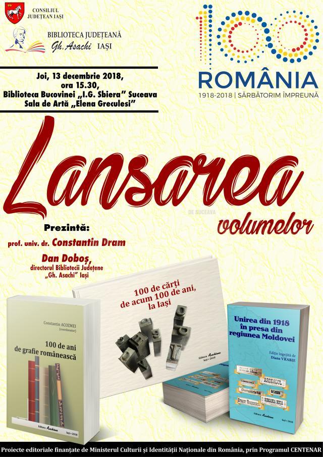 Lansare de carte la Biblioteca Bucovinei "I.G. Sbiera" Suceava