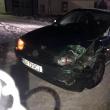 Autoturismul VW Golf al cărui şofer grăbit a provocat accidentul
