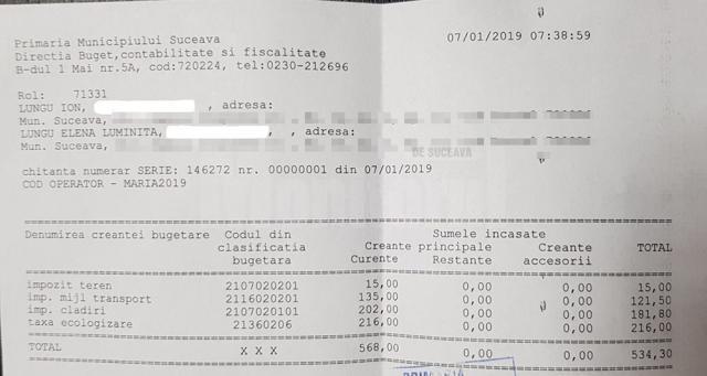 Încasarea taxelor şi impozitelor locale a început de luni, în Suceava