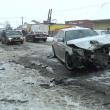 Autoturismul BMW avariat in accident