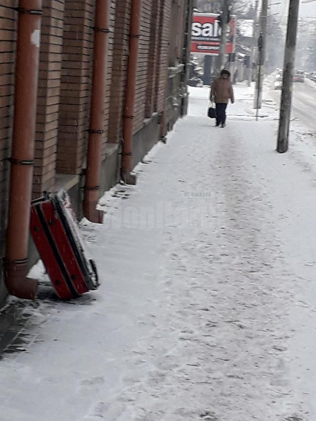 Bagajul suspect de pe o stradă din centrul municipiului Câmpulung Moldovenesc