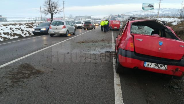 Accident cu trei mașini pe E 85, la ieșirea din Suceava spre Pătrăuți