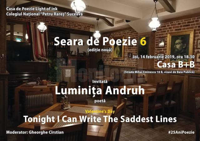 „Seară de poezie”, alături de poeta Luminița Andruh