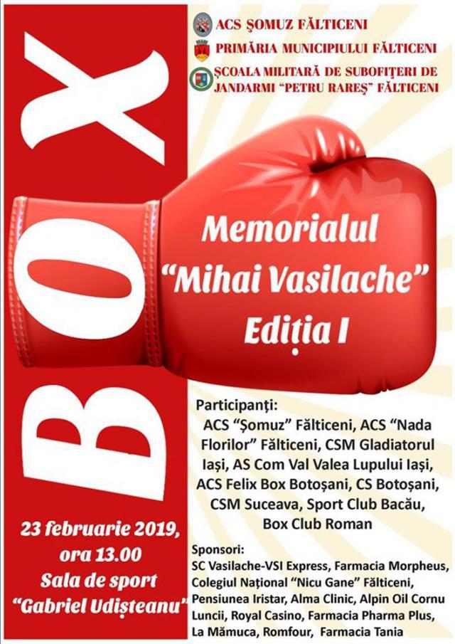 Memorialul “Mihai Vasilache" la box va avea loc sâmbătă, la Fălticeni