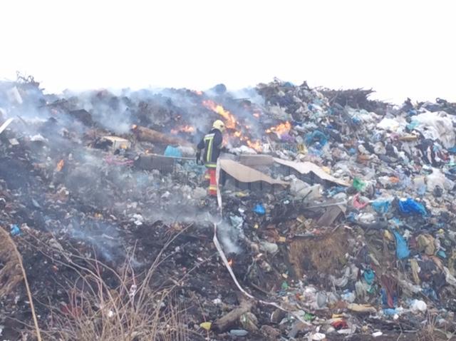 Incendiu la platforma de deșeuri a municipiului Rădăuți