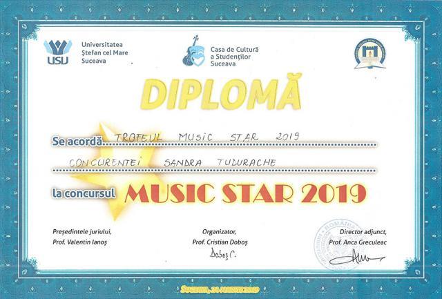Eleva Sandra Tudurache, de la „Petru Rareș”, a câștigat Concursul de interpretare muzicală Music Star, ediția a IX-a
