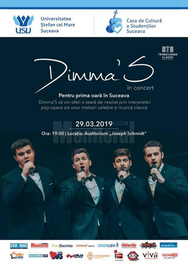 Grupul vocal de pop-opera Dimma’S, în concert la Suceava