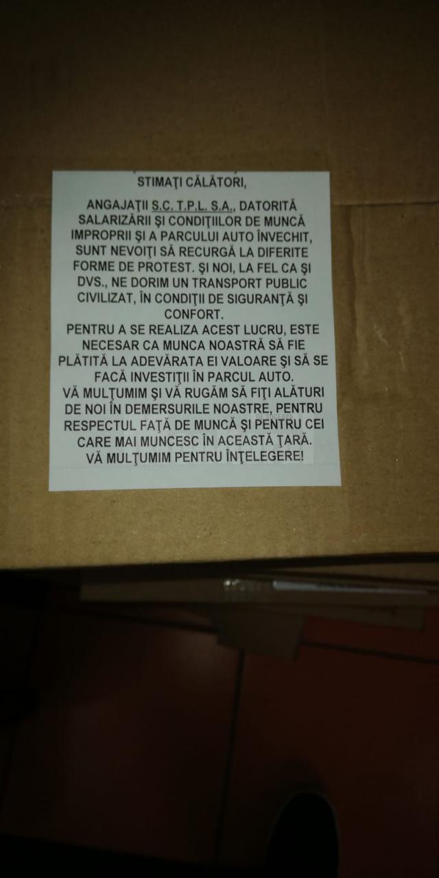 Salariații de la Transport Public Local Suceava, în grevă japoneză