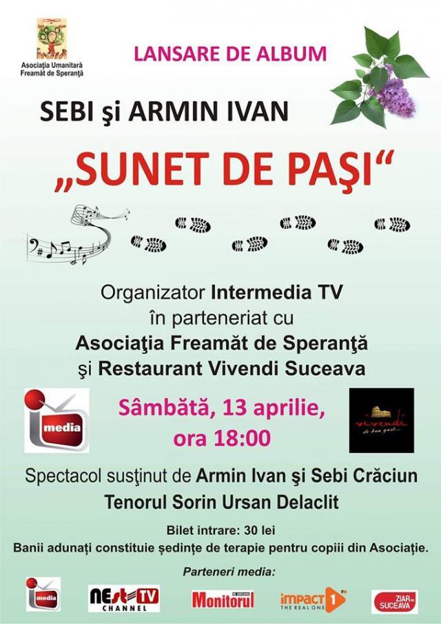Albumul „Sunet de paşi” de Sebi Crăciun şi Armin Ivan va fi lansat la Suceava
