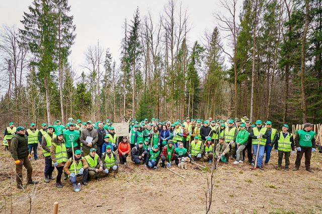 Voluntarii participanți la prima acțiune de anul acesta a proiectului "Pădurea de Mâine"