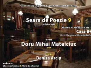 ”Seară de poezie” cu poetul Doru Mihai Mateiciuc, miercuri, la Casa B+B