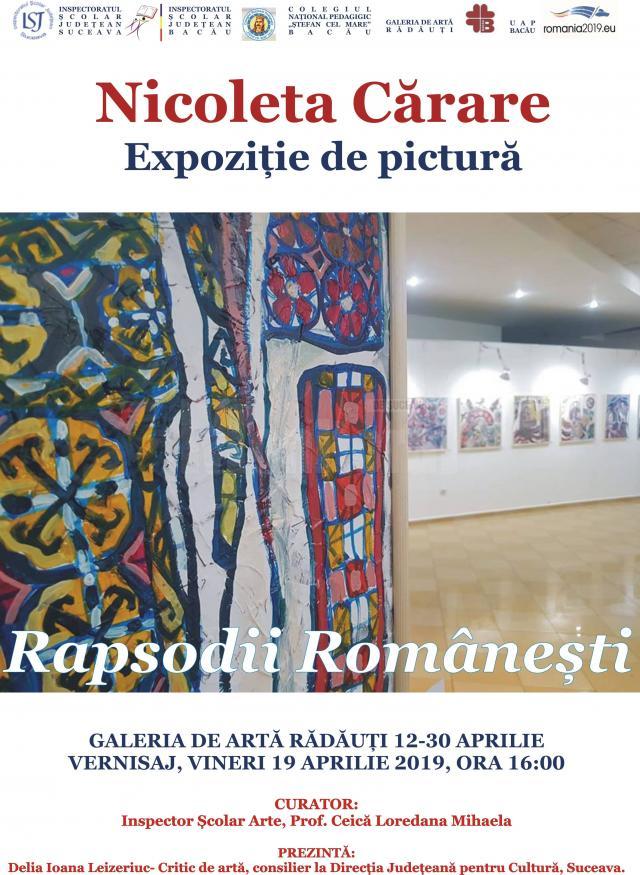 „Rapsodii Românești”, expoziție de pictură, la Galeria de Artă Rădăuți