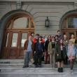 Grupul olimpicilor suceveni pe treptele Colegiului "Sfântul Sava" București