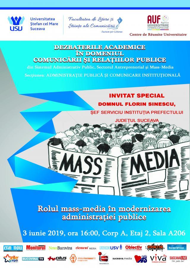 Dezbaterea "Rolul mass-media în modernizarea administrației publice", la USV