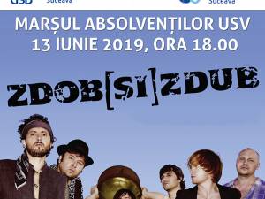 Concert cu Zdob şi Zdub în centrul Sucevei, după marşul şi festivitatea absolvenţilor USV