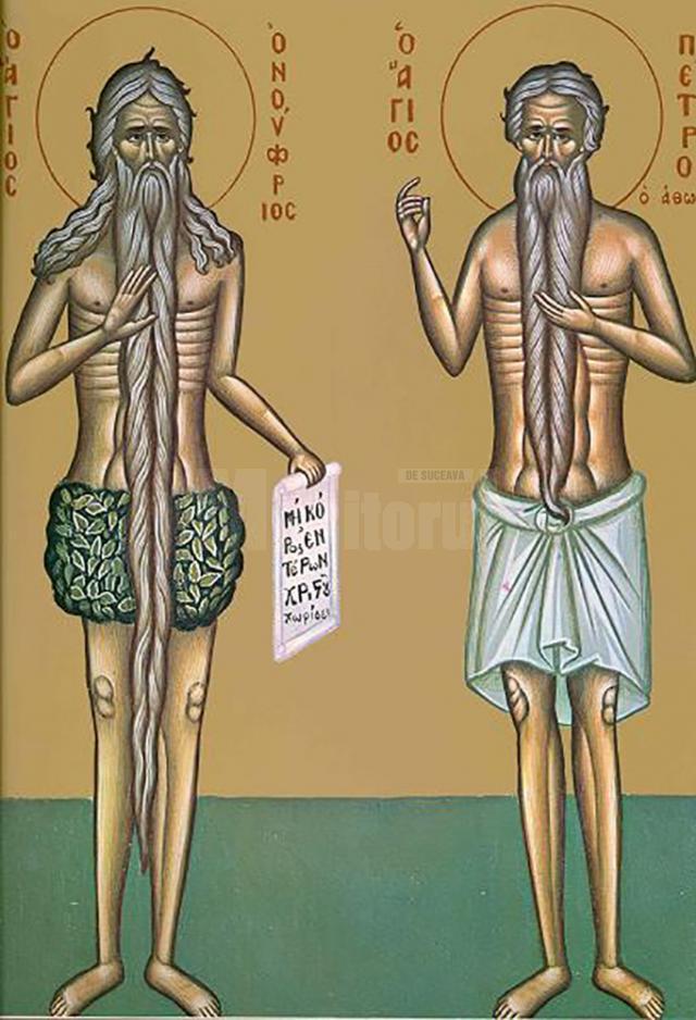 Sfinţii Cuvioşi Onufrie cel Mare şi Petru Atonitul