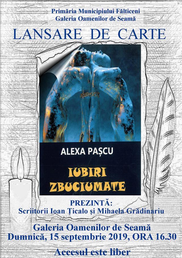 Lansare de carte Alexa Paşcu - “Iubiri zbuciumate”
