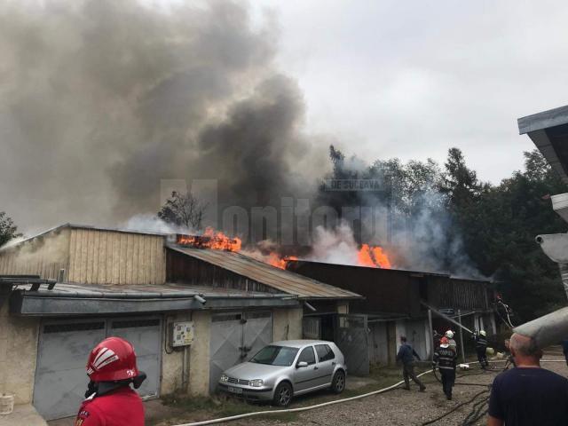 Un incendiu violent a afectat 13 garaje în zona Rombat, din cartierul George Enescu