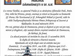 Biserica cu hramurile Sf. Proroc Ilie și Sf. Arhangheli Mihail și Gavriil din Dărmănești va primi duminică veșmântul sfințirii