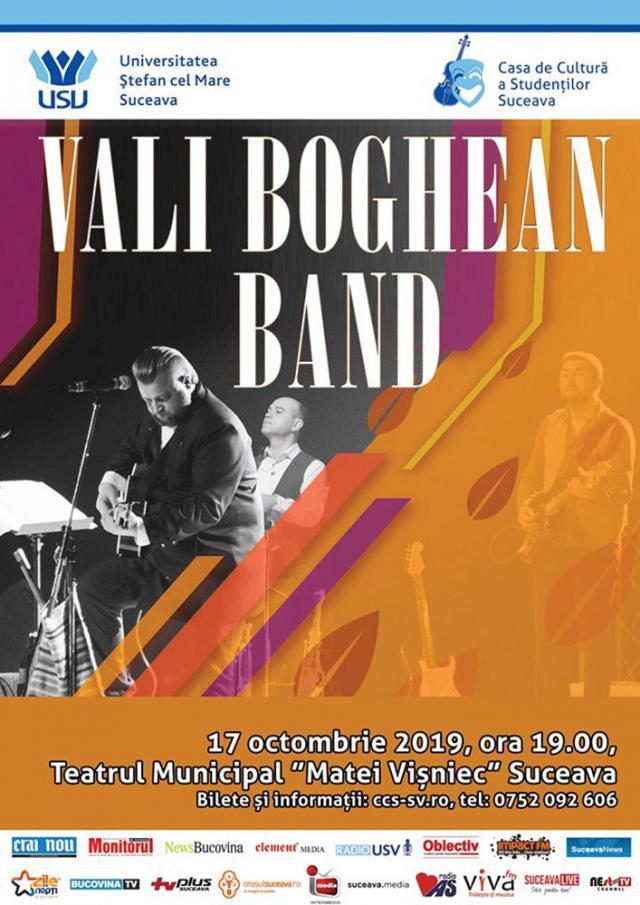Vali Boghean Band concertează, mâine, la Suceava