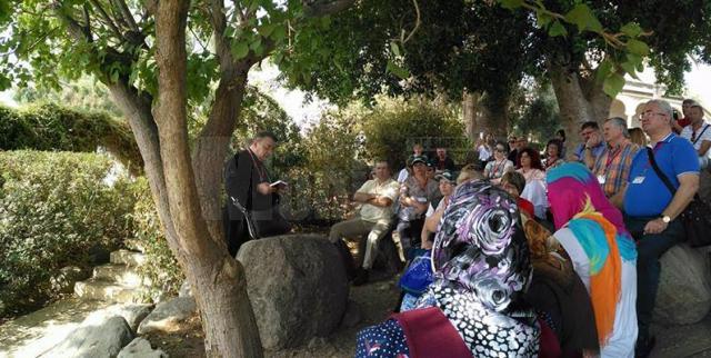 Ion Lungu la rugăciune in Grădina Ghetsimani din Ţara Sfântă