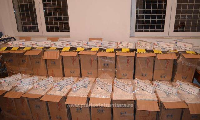 Ţigări de contrabandă, de peste 85.000 de euro, capturate în zona de munte