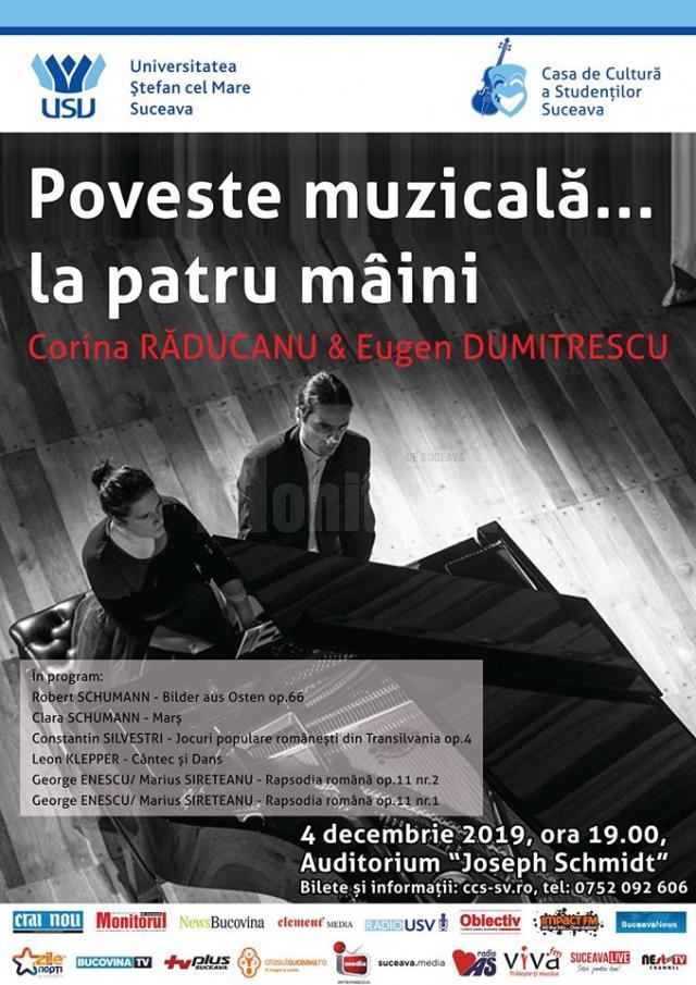 Recital de pian la patru mâini cu Eugen Dumitrescu și Corina Răducanu