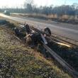 Căruţa făcută praf în urma accidentului