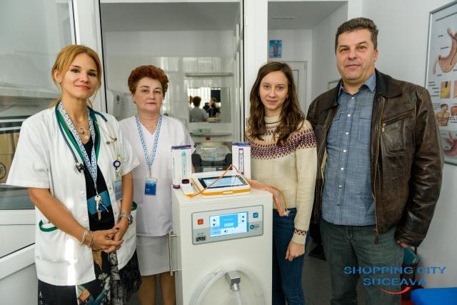 Secția de Pediatrie a fost dotată cu patru aparate medicale, în valoare totală de 13.000 de euro, în urma unei sponsorizări făcută de Shopping City Suceava 2