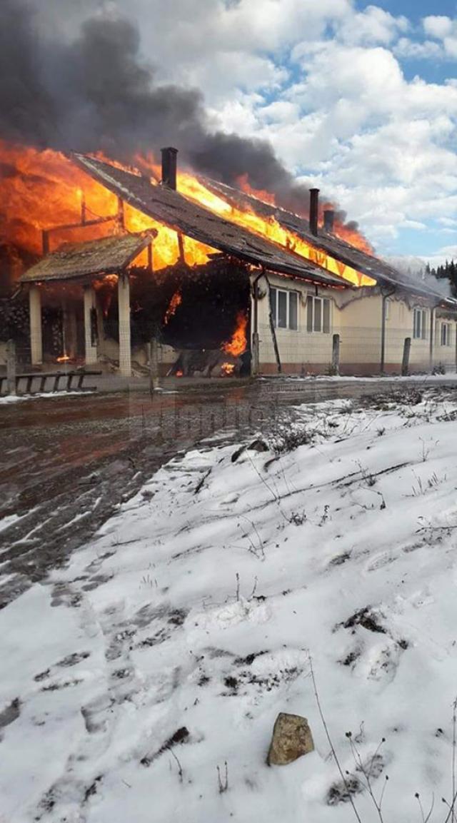 Căminul cultural, în care se aflau şcoala şi grădiniţa din Dornişoara, distrus de un incendiu