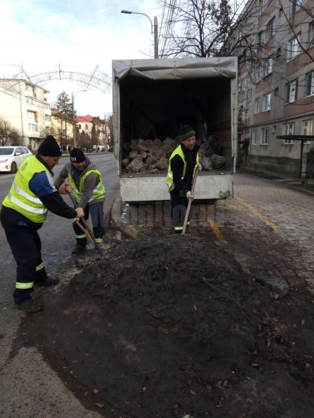 Campanie de curățenie stradală, demarată în plină iarnă, din grijă pentru aspectul Sucevei