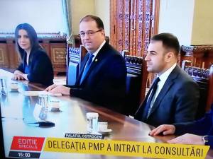 Marian Andronache, președintele PMP Suceava, alături de colegii Marius Paşcan, Ioana Constantin și Sebastian Moise, în delegația PMP invitată la Palatul Cotroceni