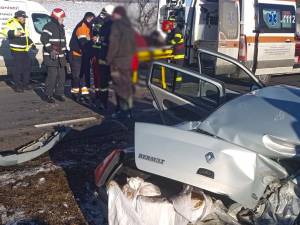 Victimele accidentului au fost transporate la spitalul din Fălticeni