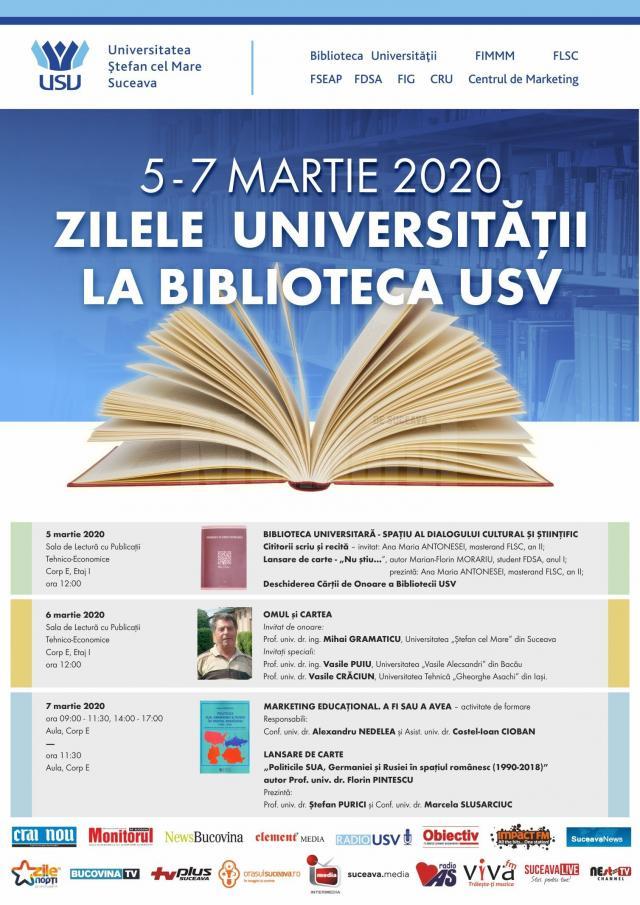 Evenimente la Biblioteca Universității, de Zilele USV 2020