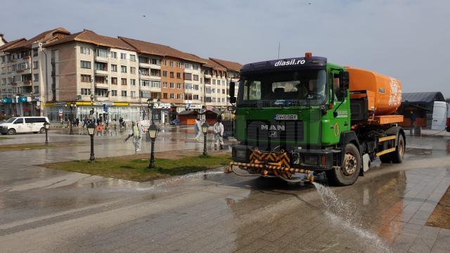 Ample acțiuni de dezinfecție în locurile publice din municipiul Suceava