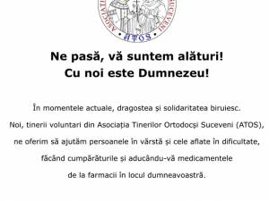 Voluntarii Asociației Tinerilor Ortodocși Suceveni (ATOS) continuă să ajute bătrânii neputincioși