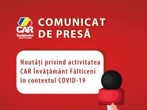 Noutăți privind activitatea CAR Învățământ Fălticeni în contextul COVID-19