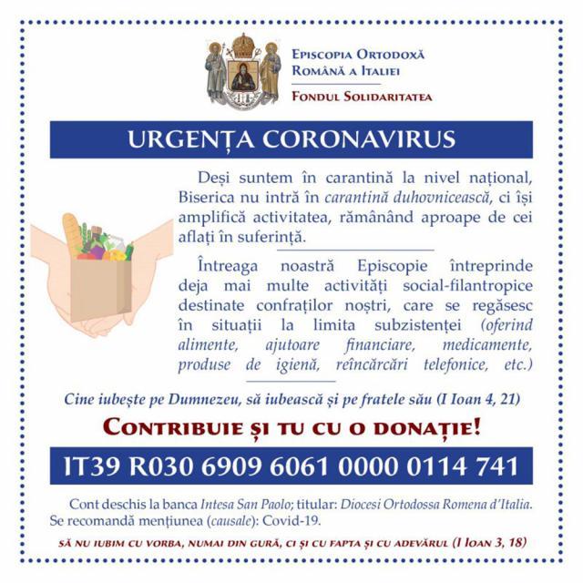 Parohia românească din Lodi, regiunea Lombardia, a trimis 5.000 de euro Spitalului Județean de Urgență Suceava