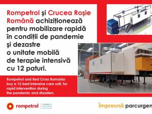 O unitate mobilă cu 12 paturi va fi donată de Crucea Roșie și Rompetrol Departamentului pentru Situații de Urgență