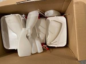 Substanță dezinfectantă puternic concentrată donată Primăriei Suceava, cu tot cu pulverizatoare