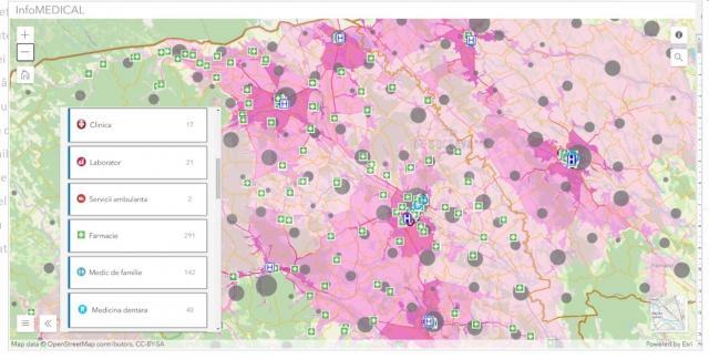 Hartă interactivă cu informații de interes medical, din Suceava și Botoșani, realizată de USV