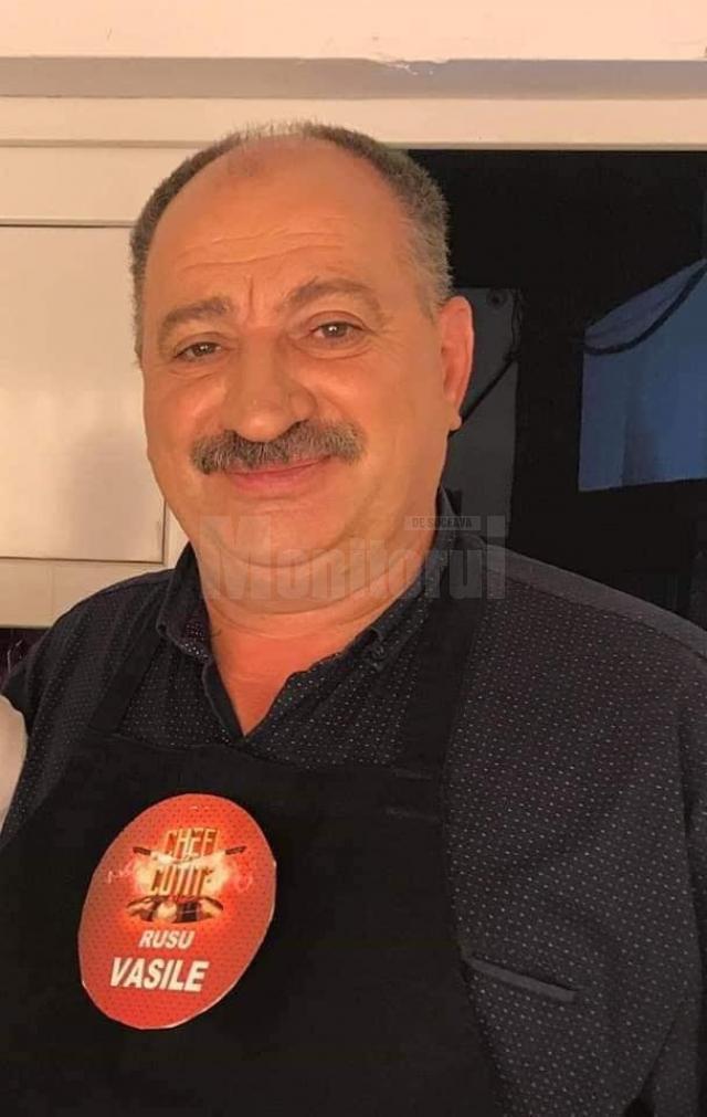 Vasile Rusu, fostul viceprimar din Broșteni, pe când participa la ”Chefi la cuțite”